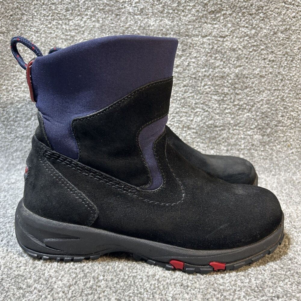 L.L.Bean Thinsulate Flex & Cushion Slip On Boots Blue Black Suede Women’s Size 7